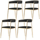 Metal Open Back Dining Side Chair Glam Style Dining Arm Chair for Home Black 4 Piece Set Brass Gold Clearhalo ' kitchen&dining_furn' 'Dining Chairs' 'Dining Tables & Seating' 'dining_chair' 'furn' 'furn_dining_chair' 'Furniture' 'furniture_dining_chair' 'Kitchen & Dining Furniture' 'kitchen' 3469139