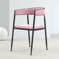 Metal Open Back Dining Side Chair Glam Style Dining Arm Chair for Home Pink 1 Piece Black Clearhalo ' kitchen&dining_furn' 'Dining Chairs' 'Dining Tables & Seating' 'dining_chair' 'furn' 'furn_dining_chair' 'Furniture' 'furniture_dining_chair' 'Kitchen & Dining Furniture' 'kitchen' 3469140