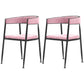 Metal Open Back Dining Side Chair Glam Style Dining Arm Chair for Home Pink 2 Piece Set Black Clearhalo ' kitchen&dining_furn' 'Dining Chairs' 'Dining Tables & Seating' 'dining_chair' 'furn' 'furn_dining_chair' 'Furniture' 'furniture_dining_chair' 'Kitchen & Dining Furniture' 'kitchen' 3469143