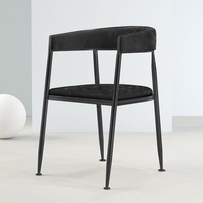 Metal Open Back Dining Side Chair Glam Style Dining Arm Chair for Home Black 1 Piece Black Clearhalo ' kitchen&dining_furn' 'Dining Chairs' 'Dining Tables & Seating' 'dining_chair' 'furn' 'furn_dining_chair' 'Furniture' 'furniture_dining_chair' 'Kitchen & Dining Furniture' 'kitchen' 3469146