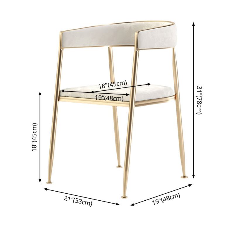 Metal Open Back Dining Side Chair Glam Style Dining Arm Chair for Home Clearhalo ' kitchen&dining_furn' 'Dining Chairs' 'Dining Tables & Seating' 'dining_chair' 'furn' 'furn_dining_chair' 'Furniture' 'furniture_dining_chair' 'Kitchen & Dining Furniture' 'kitchen' 3469147