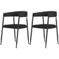 Metal Open Back Dining Side Chair Glam Style Dining Arm Chair for Home Black 2 Piece Set Black Clearhalo ' kitchen&dining_furn' 'Dining Chairs' 'Dining Tables & Seating' 'dining_chair' 'furn' 'furn_dining_chair' 'Furniture' 'furniture_dining_chair' 'Kitchen & Dining Furniture' 'kitchen' 3469148