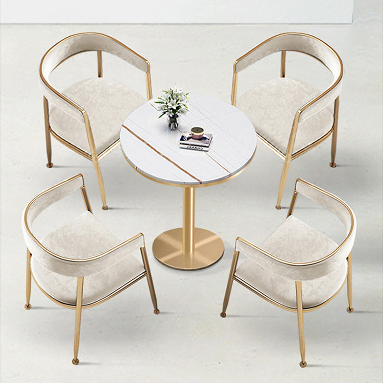 Metal Open Back Dining Side Chair Glam Style Dining Arm Chair for Home Clearhalo ' kitchen&dining_furn' 'Dining Chairs' 'Dining Tables & Seating' 'dining_chair' 'furn' 'furn_dining_chair' 'Furniture' 'furniture_dining_chair' 'Kitchen & Dining Furniture' 'kitchen' 3469151