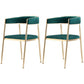Metal Open Back Dining Side Chair Glam Style Dining Arm Chair for Home Green 2 Piece Set Brass Gold Clearhalo ' kitchen&dining_furn' 'Dining Chairs' 'Dining Tables & Seating' 'dining_chair' 'furn' 'furn_dining_chair' 'Furniture' 'furniture_dining_chair' 'Kitchen & Dining Furniture' 'kitchen' 3469154