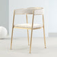 Metal Open Back Dining Side Chair Glam Style Dining Arm Chair for Home Off-White 1 Piece Brass Gold Clearhalo ' kitchen&dining_furn' 'Dining Chairs' 'Dining Tables & Seating' 'dining_chair' 'furn' 'furn_dining_chair' 'Furniture' 'furniture_dining_chair' 'Kitchen & Dining Furniture' 'kitchen' 3469156