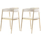 Metal Open Back Dining Side Chair Glam Style Dining Arm Chair for Home Off-White 2 Piece Set Brass Gold Clearhalo ' kitchen&dining_furn' 'Dining Chairs' 'Dining Tables & Seating' 'dining_chair' 'furn' 'furn_dining_chair' 'Furniture' 'furniture_dining_chair' 'Kitchen & Dining Furniture' 'kitchen' 3469157