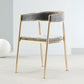Metal Open Back Dining Side Chair Glam Style Dining Arm Chair for Home Grey 1 Piece Brass Gold Clearhalo ' kitchen&dining_furn' 'Dining Chairs' 'Dining Tables & Seating' 'dining_chair' 'furn' 'furn_dining_chair' 'Furniture' 'furniture_dining_chair' 'Kitchen & Dining Furniture' 'kitchen' 3469159