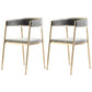 Metal Open Back Dining Side Chair Glam Style Dining Arm Chair for Home Grey 2 Piece Set Brass Gold Clearhalo ' kitchen&dining_furn' 'Dining Chairs' 'Dining Tables & Seating' 'dining_chair' 'furn' 'furn_dining_chair' 'Furniture' 'furniture_dining_chair' 'Kitchen & Dining Furniture' 'kitchen' 3469160