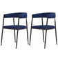 Metal Open Back Dining Side Chair Glam Style Dining Arm Chair for Home Blue 2 Piece Set Black Clearhalo ' kitchen&dining_furn' 'Dining Chairs' 'Dining Tables & Seating' 'dining_chair' 'furn' 'furn_dining_chair' 'Furniture' 'furniture_dining_chair' 'Kitchen & Dining Furniture' 'kitchen' 3469163
