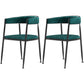 Metal Open Back Dining Side Chair Glam Style Dining Arm Chair for Home Green 2 Piece Set Black Clearhalo ' kitchen&dining_furn' 'Dining Chairs' 'Dining Tables & Seating' 'dining_chair' 'furn' 'furn_dining_chair' 'Furniture' 'furniture_dining_chair' 'Kitchen & Dining Furniture' 'kitchen' 3469172