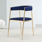 Metal Open Back Dining Side Chair Glam Style Dining Arm Chair for Home Blue 1 Piece Brass Gold Clearhalo ' kitchen&dining_furn' 'Dining Chairs' 'Dining Tables & Seating' 'dining_chair' 'furn' 'furn_dining_chair' 'Furniture' 'furniture_dining_chair' 'Kitchen & Dining Furniture' 'kitchen' 3469174