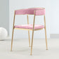 Metal Open Back Dining Side Chair Glam Style Dining Arm Chair for Home Pink 1 Piece Brass Gold Clearhalo ' kitchen&dining_furn' 'Dining Chairs' 'Dining Tables & Seating' 'dining_chair' 'furn' 'furn_dining_chair' 'Furniture' 'furniture_dining_chair' 'Kitchen & Dining Furniture' 'kitchen' 3469177