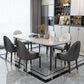 Modern Sintered Stone Table Set of 5/7 with Rectangle Table Dining Set with Leather Chairs Clearhalo 'Dining Room Sets' 'Dining Tables & Seating' 'dining_room_set' 'furn' 'furn_dining_room_set' 'Furniture' 'furniture_dining_room_set' 'Kitchen & Dining Furniture' 'kitchen&dining_furn' 'kitchen' 3473350