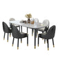 Modern Sintered Stone Table Set of 5/7 with Rectangle Table Dining Set with Leather Chairs Clearhalo 'Dining Room Sets' 'Dining Tables & Seating' 'dining_room_set' 'furn' 'furn_dining_room_set' 'Furniture' 'furniture_dining_room_set' 'Kitchen & Dining Furniture' 'kitchen&dining_furn' 'kitchen' 3473351