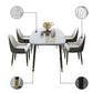 Modern Sintered Stone Table Set of 5/7 with Rectangle Table Dining Set with Leather Chairs Clearhalo 'Dining Room Sets' 'Dining Tables & Seating' 'dining_room_set' 'furn' 'furn_dining_room_set' 'Furniture' 'furniture_dining_room_set' 'Kitchen & Dining Furniture' 'kitchen&dining_furn' 'kitchen' 3473356