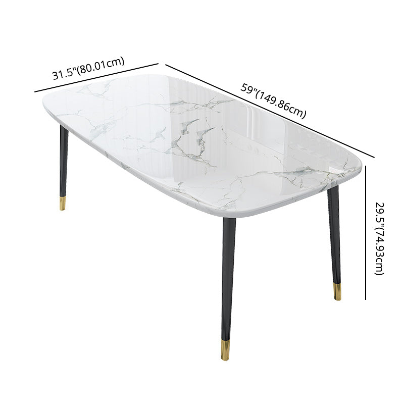 Modern Sintered Stone Table Set of 5/7 with Rectangle Table Dining Set with Leather Chairs Clearhalo 'Dining Room Sets' 'Dining Tables & Seating' 'dining_room_set' 'furn' 'furn_dining_room_set' 'Furniture' 'furniture_dining_room_set' 'Kitchen & Dining Furniture' 'kitchen&dining_furn' 'kitchen' 3473359