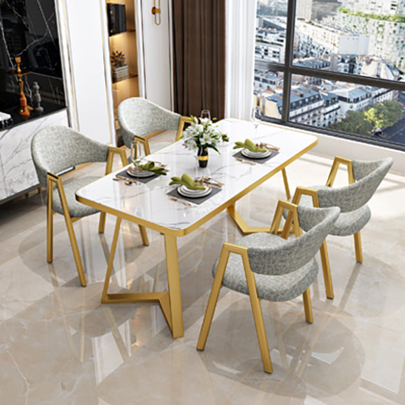 Nordic Traditional Height Sintered Stone Dining Table Rectangle Dining Room Set For Home 47.2"L x 23.6"W x 29.5"H Clearhalo 'Dining Room Sets' 'Dining Tables & Seating' 'dining_room_set' 'furn' 'furn_dining_room_set' 'Furniture' 'furniture_dining_room_set' 'Kitchen & Dining Furniture' 'kitchen&dining_furn' 'kitchen' 3473370