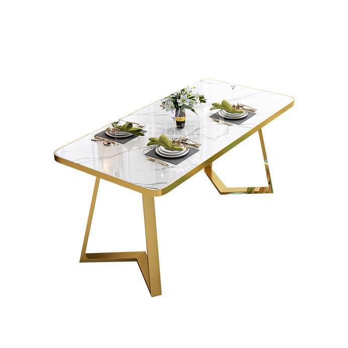 Nordic Traditional Height Sintered Stone Dining Table Rectangle Dining Room Set For Home Clearhalo 'Dining Room Sets' 'Dining Tables & Seating' 'dining_room_set' 'furn' 'furn_dining_room_set' 'Furniture' 'furniture_dining_room_set' 'Kitchen & Dining Furniture' 'kitchen&dining_furn' 'kitchen' 3473371