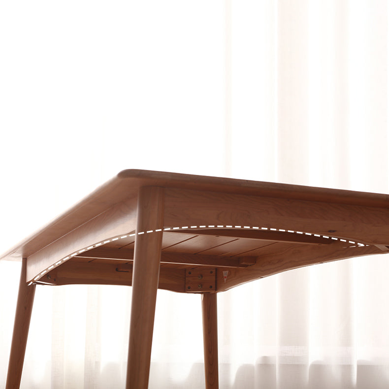 Contemporary Style Dining Table with Fixed Solid Wood Dining Table and Chairs for Home Use Clearhalo 'Dining Room Sets' 'Dining Tables & Seating' 'dining_room_set' 'furn' 'furn_dining_room_set' 'Furniture' 'furniture_dining_room_set' 'Kitchen & Dining Furniture' 'kitchen&dining_furn' 'kitchen' 3473387