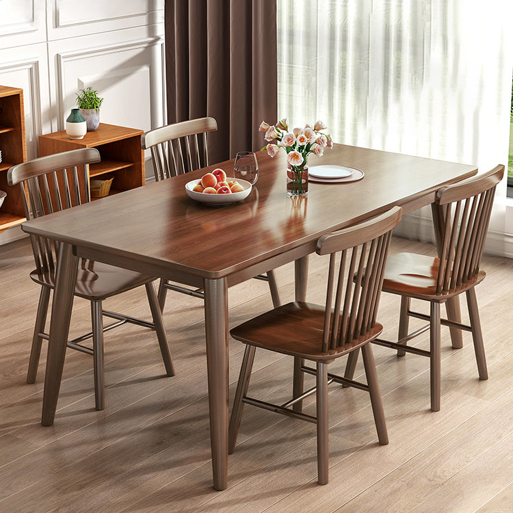 Minimalist Style Dining Table with Fixed Solid Wood Dining Table and Chairs for Home Use Clearhalo 'Dining Room Sets' 'Dining Tables & Seating' 'dining_room_set' 'furn' 'furn_dining_room_set' 'Furniture' 'furniture_dining_room_set' 'Kitchen & Dining Furniture' 'kitchen&dining_furn' 'kitchen' 3473413