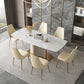 Contemporary Sintered Stone Top Standard Dining Set White Rectangle Shape Dining Set for Kitchen 7 Piece Set Clearhalo 'Dining Room Sets' 'Dining Tables & Seating' 'dining_room_set' 'furn' 'furn_dining_room_set' 'Furniture' 'furniture_dining_room_set' 'Kitchen & Dining Furniture' 'kitchen&dining_furn' 'kitchen' 3473433