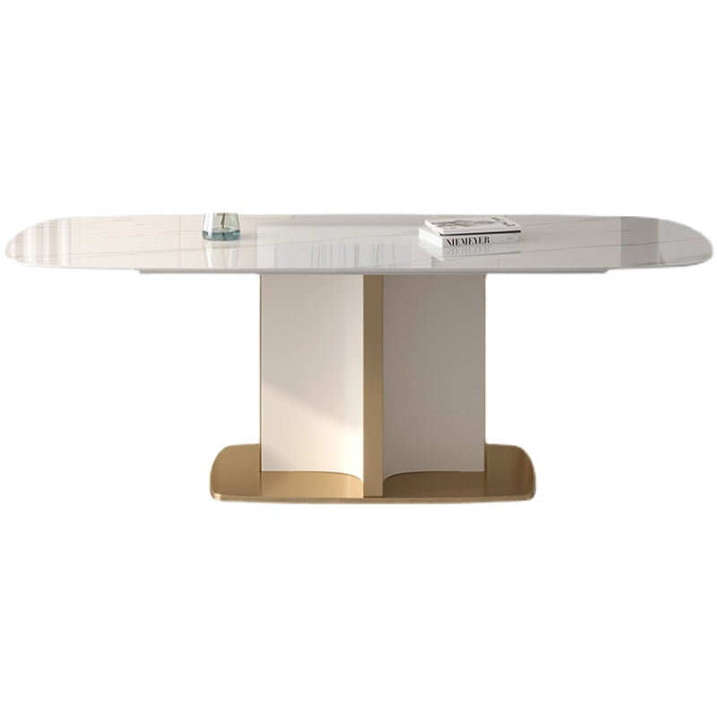 Contemporary Sintered Stone Top Standard Dining Set White Rectangle Shape Dining Set for Kitchen Clearhalo 'Dining Room Sets' 'Dining Tables & Seating' 'dining_room_set' 'furn' 'furn_dining_room_set' 'Furniture' 'furniture_dining_room_set' 'Kitchen & Dining Furniture' 'kitchen&dining_furn' 'kitchen' 3473436