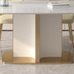 Contemporary Sintered Stone Top Standard Dining Set White Rectangle Shape Dining Set for Kitchen Clearhalo 'Dining Room Sets' 'Dining Tables & Seating' 'dining_room_set' 'furn' 'furn_dining_room_set' 'Furniture' 'furniture_dining_room_set' 'Kitchen & Dining Furniture' 'kitchen&dining_furn' 'kitchen' 3473437