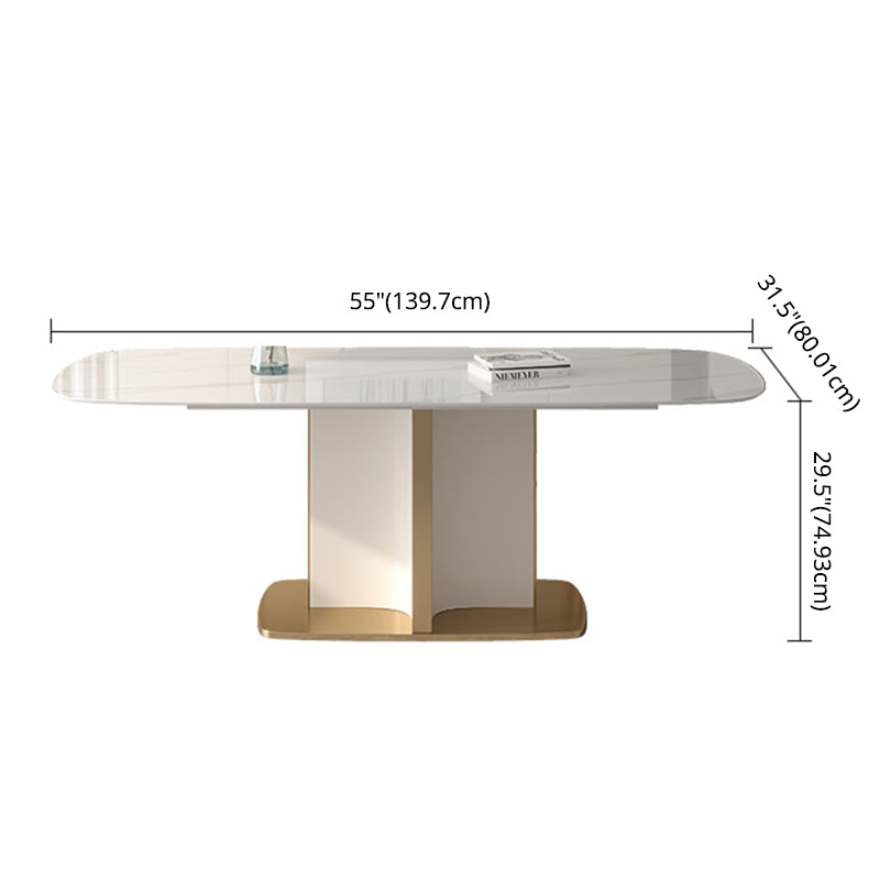 Contemporary Sintered Stone Top Standard Dining Set White Rectangle Shape Dining Set for Kitchen Clearhalo 'Dining Room Sets' 'Dining Tables & Seating' 'dining_room_set' 'furn' 'furn_dining_room_set' 'Furniture' 'furniture_dining_room_set' 'Kitchen & Dining Furniture' 'kitchen&dining_furn' 'kitchen' 3473442