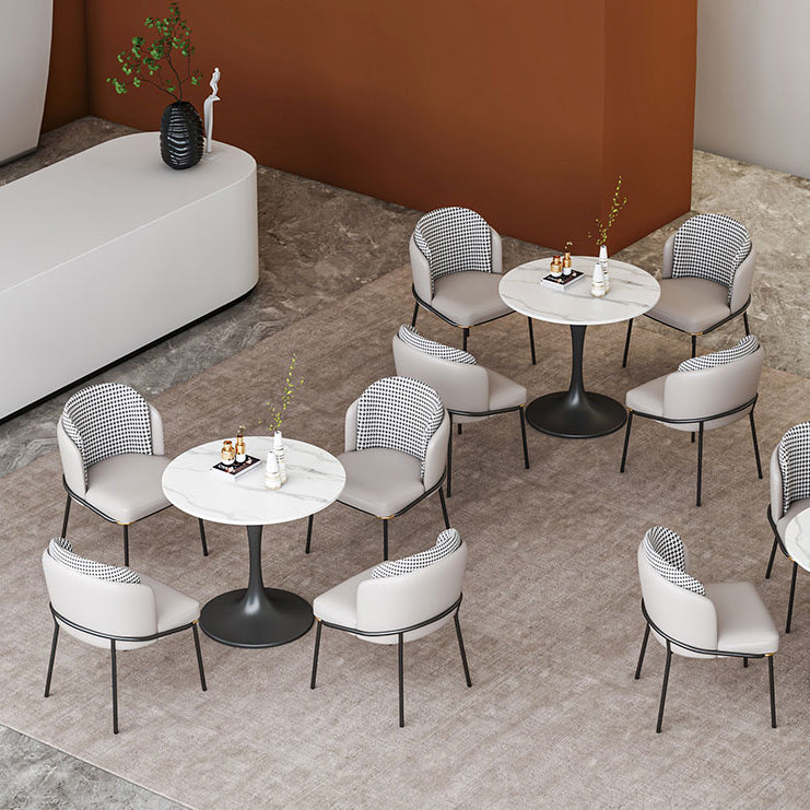 Modern Sintered Stone Dinette Set with Round Shape Table Dining Room Furniture for Dining Room Clearhalo 'Dining Room Sets' 'Dining Tables & Seating' 'dining_room_set' 'furn' 'furn_dining_room_set' 'Furniture' 'furniture_dining_room_set' 'Kitchen & Dining Furniture' 'kitchen&dining_furn' 'kitchen' 3473449