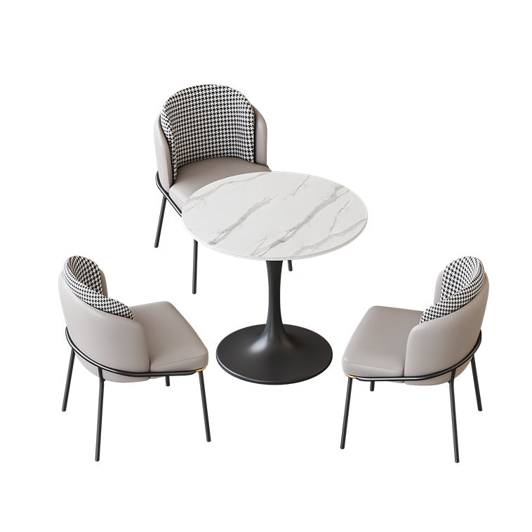 Modern Sintered Stone Dinette Set with Round Shape Table Dining Room Furniture for Dining Room 4 Piece Set Clearhalo 'Dining Room Sets' 'Dining Tables & Seating' 'dining_room_set' 'furn' 'furn_dining_room_set' 'Furniture' 'furniture_dining_room_set' 'Kitchen & Dining Furniture' 'kitchen&dining_furn' 'kitchen' 3473450