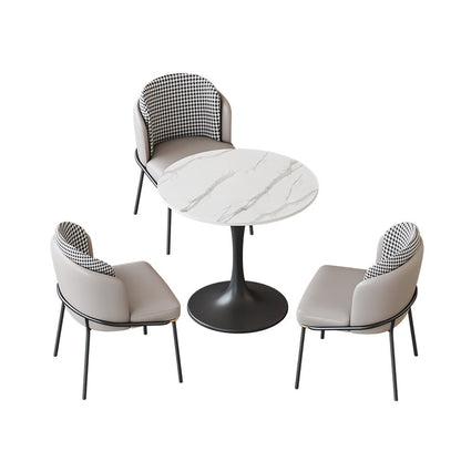 Modern Sintered Stone Dinette Set with Round Shape Table Dining Room Furniture for Dining Room 4 Piece Set Clearhalo 'Dining Room Sets' 'Dining Tables & Seating' 'dining_room_set' 'furn' 'furn_dining_room_set' 'Furniture' 'furniture_dining_room_set' 'Kitchen & Dining Furniture' 'kitchen&dining_furn' 'kitchen' 3473450