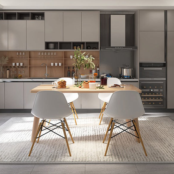 Standard Height Wooden Top Dining Set with 4 Light Brown Wood Legs for Dining Furniture Clearhalo 'Dining Room Sets' 'Dining Tables & Seating' 'dining_room_set' 'Furniture' 'furniture_dining_room_set' 'Kitchen & Dining Furniture' 'kitchen&dining_furn' 'kitchen' 3473460