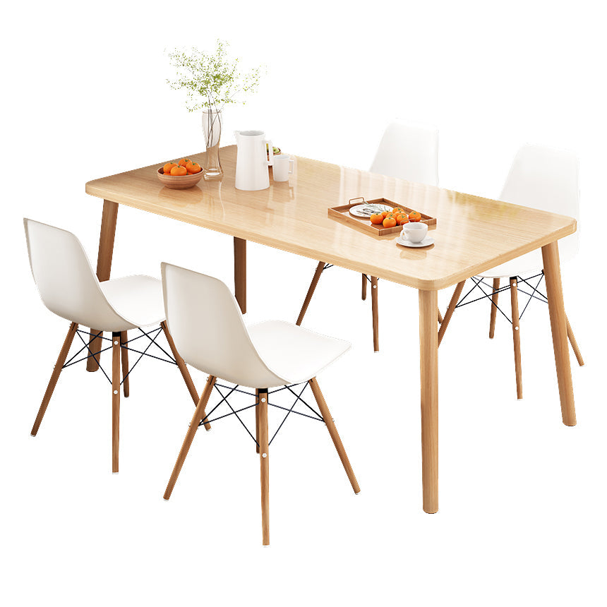 Standard Height Wooden Top Dining Set with 4 Light Brown Wood Legs for Dining Furniture Clearhalo 'Dining Room Sets' 'Dining Tables & Seating' 'dining_room_set' 'Furniture' 'furniture_dining_room_set' 'Kitchen & Dining Furniture' 'kitchen&dining_furn' 'kitchen' 3473462