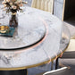 Round Kitchen Galm Sintered Stone Dining Table of Traditional Height for Dining Room Sets Clearhalo 'Dining Room Sets' 'Dining Tables & Seating' 'dining_room_set' 'furn' 'furn_dining_room_set' 'Furniture' 'furniture_dining_room_set' 'Kitchen & Dining Furniture' 'kitchen&dining_furn' 'kitchen' 3473483