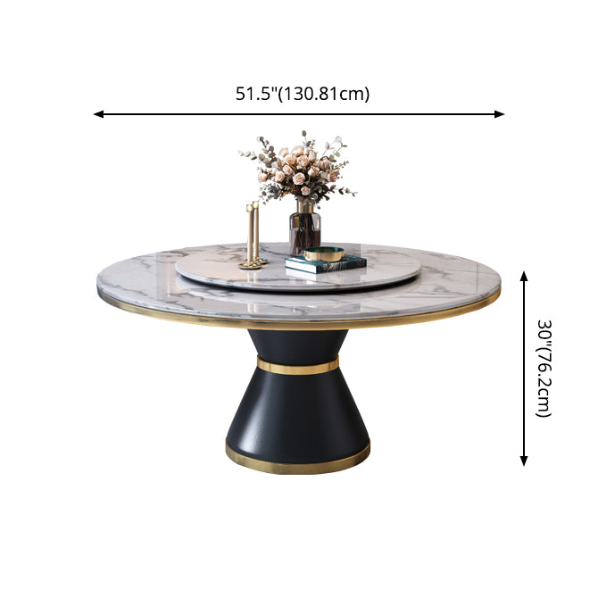 Round Kitchen Galm Sintered Stone Dining Table of Traditional Height for Dining Room Sets Clearhalo 'Dining Room Sets' 'Dining Tables & Seating' 'dining_room_set' 'furn' 'furn_dining_room_set' 'Furniture' 'furniture_dining_room_set' 'Kitchen & Dining Furniture' 'kitchen&dining_furn' 'kitchen' 3473487