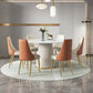 Nordic Sintered Stone Dining Room Set with Round Leg Dining Furniture for Home Use 7 Piece Set Clearhalo 'Dining Room Sets' 'Dining Tables & Seating' 'dining_room_set' 'furn' 'furn_dining_room_set' 'Furniture' 'furniture_dining_room_set' 'Kitchen & Dining Furniture' 'kitchen&dining_furn' 'kitchen' 3473505