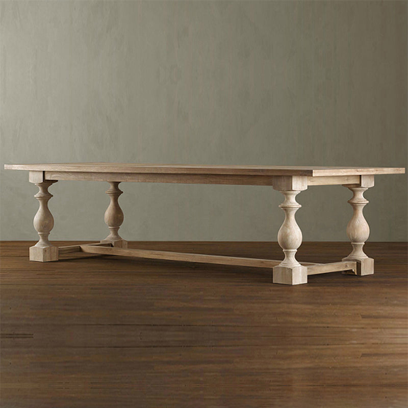 Farmhouse Style Fixed Solid Wood Dining Room Table with 4 Solid Wood Legs Kitchen Dining Set Clearhalo 'Dining Room Sets' 'Dining Tables & Seating' 'dining_room_set' 'furn' 'furn_dining_room_set' 'Furniture' 'furniture_dining_room_set' 'Kitchen & Dining Furniture' 'kitchen&dining_furn' 'kitchen' 3473522