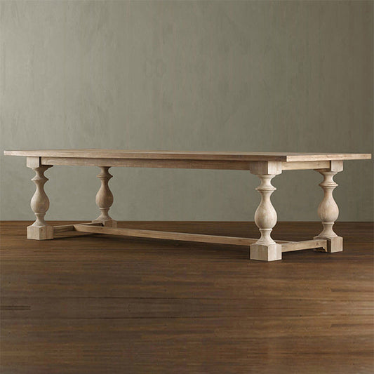 Farmhouse Style Fixed Solid Wood Dining Room Table with 4 Solid Wood Legs Kitchen Dining Set Clearhalo 'Dining Room Sets' 'Dining Tables & Seating' 'dining_room_set' 'furn' 'furn_dining_room_set' 'Furniture' 'furniture_dining_room_set' 'Kitchen & Dining Furniture' 'kitchen&dining_furn' 'kitchen' 3473522