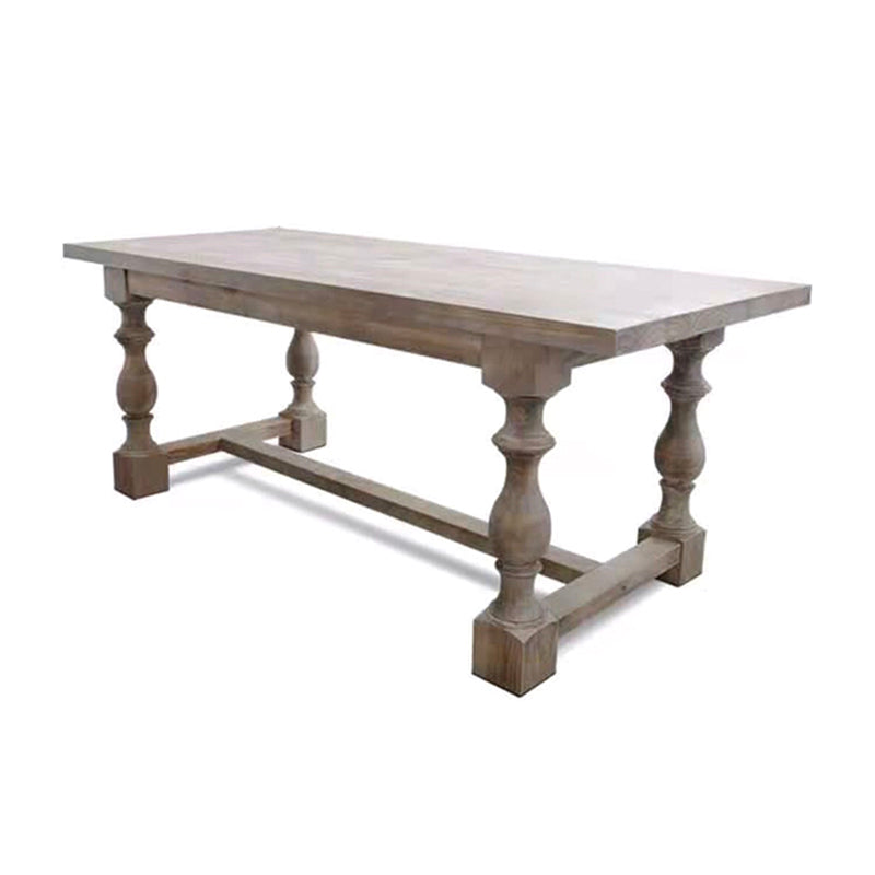 Farmhouse Style Fixed Solid Wood Dining Room Table with 4 Solid Wood Legs Kitchen Dining Set Clearhalo 'Dining Room Sets' 'Dining Tables & Seating' 'dining_room_set' 'furn' 'furn_dining_room_set' 'Furniture' 'furniture_dining_room_set' 'Kitchen & Dining Furniture' 'kitchen&dining_furn' 'kitchen' 3473524