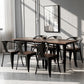 Industrial Style Solid Wood Dining Set with Brown Rectangle Table and 4 Black Legs Base 7 Piece Set Clearhalo 'Dining Room Sets' 'Dining Tables & Seating' 'dining_room_set' 'furn' 'furn_dining_room_set' 'Furniture' 'furniture_dining_room_set' 'Kitchen & Dining Furniture' 'kitchen&dining_furn' 'kitchen' 3473532