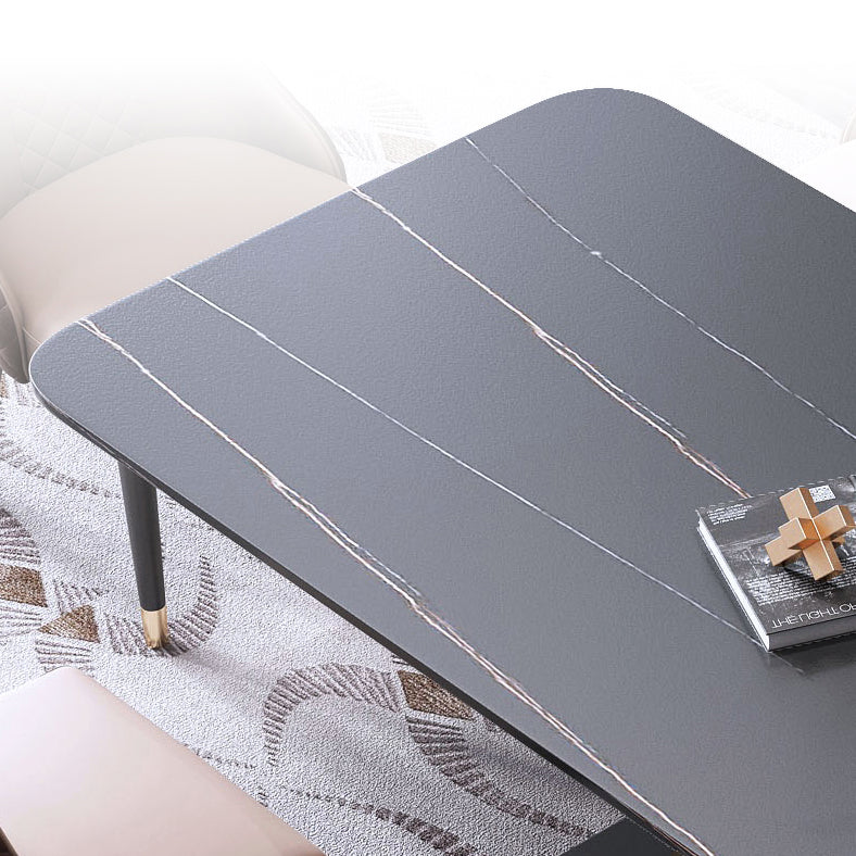 Minimalist Dining Room Set Rectangular Sintered Stone Dining Table with Metal Base Clearhalo 'Dining Room Sets' 'Dining Tables & Seating' 'dining_room_set' 'furn' 'furn_dining_room_set' 'Furniture' 'furniture_dining_room_set' 'Kitchen & Dining Furniture' 'kitchen&dining_furn' 'kitchen' 3473585