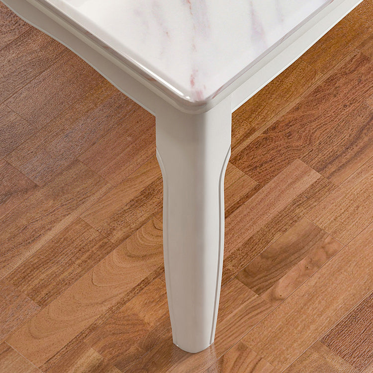 Victorian Style Marble Dining Set with White Fixed Table and 4 Legs Base Clearhalo 'Dining Room Sets' 'Dining Tables & Seating' 'dining_room_set' 'furn' 'furn_dining_room_set' 'Furniture' 'furniture_dining_room_set' 'Kitchen & Dining Furniture' 'kitchen&dining_furn' 'kitchen' 3473614