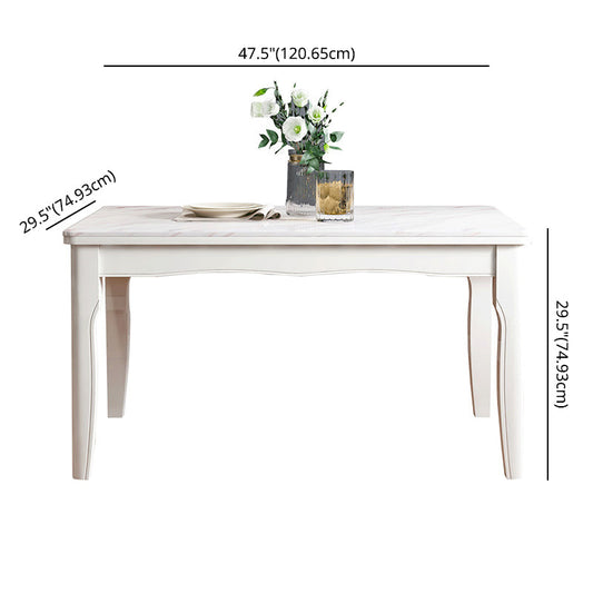 Victorian Style Marble Dining Set with White Fixed Table and 4 Legs Base Clearhalo 'Dining Room Sets' 'Dining Tables & Seating' 'dining_room_set' 'furn' 'furn_dining_room_set' 'Furniture' 'furniture_dining_room_set' 'Kitchen & Dining Furniture' 'kitchen&dining_furn' 'kitchen' 3473615