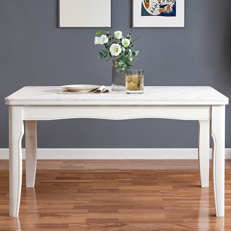 Victorian Style Marble Dining Set with White Fixed Table and 4 Legs Base Clearhalo 'Dining Room Sets' 'Dining Tables & Seating' 'dining_room_set' 'furn' 'furn_dining_room_set' 'Furniture' 'furniture_dining_room_set' 'Kitchen & Dining Furniture' 'kitchen&dining_furn' 'kitchen' 3473621