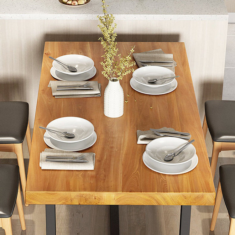 Industrial Dining Table Set with Rectangle Top and Trestle Base Kitchen Furniture Clearhalo 'Dining Room Sets' 'Dining Tables & Seating' 'dining_room_set' 'furn' 'furn_dining_room_set' 'Furniture' 'furniture_dining_room_set' 'Kitchen & Dining Furniture' 'kitchen&dining_furn' 'kitchen' 3473628