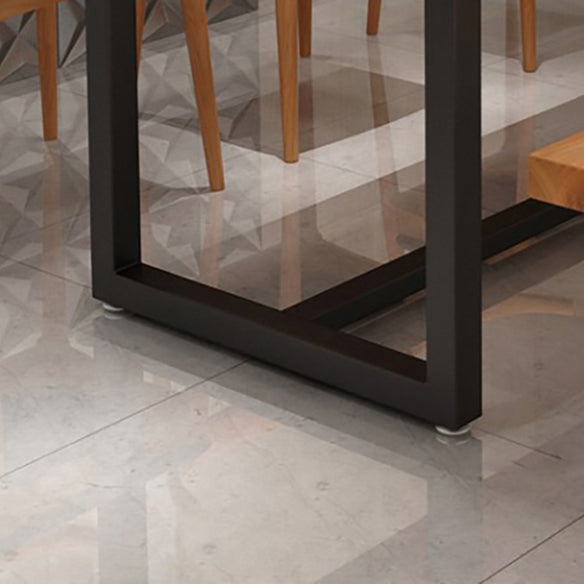 Industrial Dining Table Set with Rectangle Top and Trestle Base Kitchen Furniture Clearhalo 'Dining Room Sets' 'Dining Tables & Seating' 'dining_room_set' 'furn' 'furn_dining_room_set' 'Furniture' 'furniture_dining_room_set' 'Kitchen & Dining Furniture' 'kitchen&dining_furn' 'kitchen' 3473630