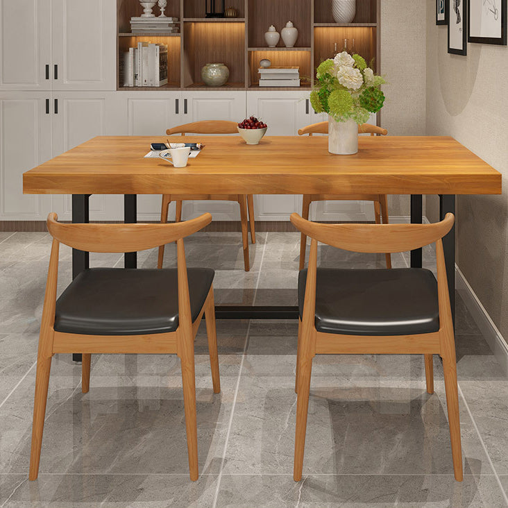 Industrial Dining Table Set with Rectangle Top and Trestle Base Kitchen Furniture Clearhalo 'Dining Room Sets' 'Dining Tables & Seating' 'dining_room_set' 'furn' 'furn_dining_room_set' 'Furniture' 'furniture_dining_room_set' 'Kitchen & Dining Furniture' 'kitchen&dining_furn' 'kitchen' 3473636