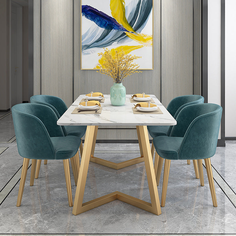 Scandinavian Dining Table Set with Marble Dining Table and Padded Chairs 5 Piece Set Clearhalo 'Dining Room Sets' 'Dining Tables & Seating' 'dining_room_set' 'furn' 'furn_dining_room_set' 'Furniture' 'furniture_dining_room_set' 'Kitchen & Dining Furniture' 'kitchen&dining_furn' 'kitchen' 3473651