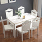 Victorian Style Marble Dining Set with White Fixed Table and 4 Legs Base for Home Use 7 Piece Set Clearhalo 'Dining Room Sets' 'Dining Tables & Seating' 'dining_room_set' 'furn' 'furn_dining_room_set' 'Furniture' 'furniture_dining_room_set' 'Kitchen & Dining Furniture' 'kitchen&dining_furn' 'kitchen' 3473663
