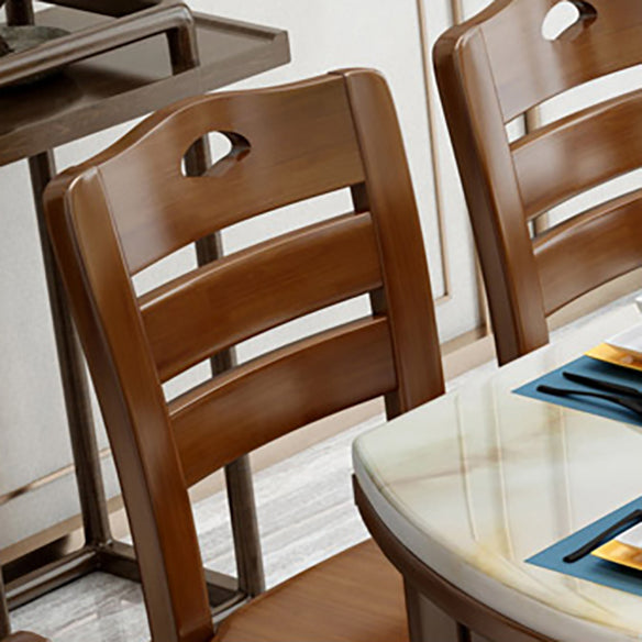 Modern Marble Rectangle Shape Dining Furniture 4 Wood Legs Table Formal for Dining Room Furniture Clearhalo 'Dining Room Sets' 'Dining Tables & Seating' 'dining_room_set' 'furn' 'furn_dining_room_set' 'Furniture' 'furniture_dining_room_set' 'Kitchen & Dining Furniture' 'kitchen&dining_furn' 'kitchen' 3473682